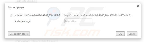 Removing rts.dsrlte.com from Google Chrome homepage