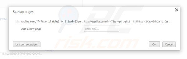 Usuwanie taplika.com ze strony domowej Google Chrome
