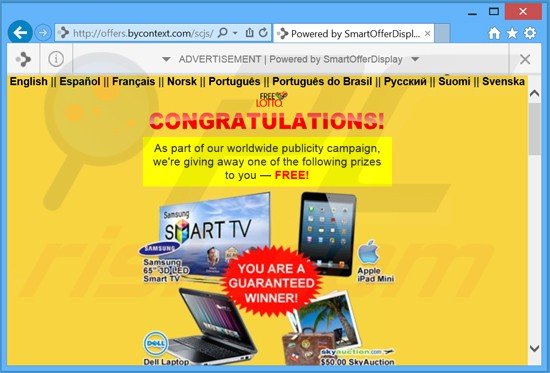 smartofferdisplay adware generating pop-up ads