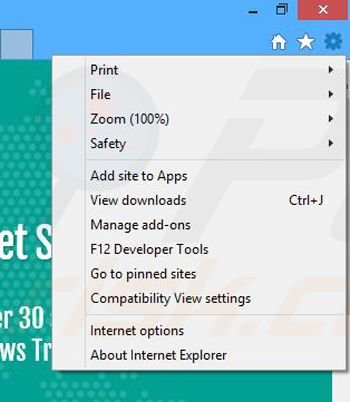 Removing WebSpeed ads from Internet Explorer step 1