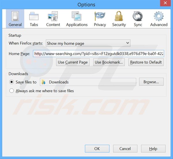 Removing www-searching.com from Mozilla Firefox homepage