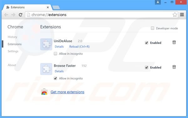 Removing Com Notification ads from Google Chrome step 2