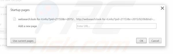 Removing websearch.look-for-it.info from Google Chrome homepage
