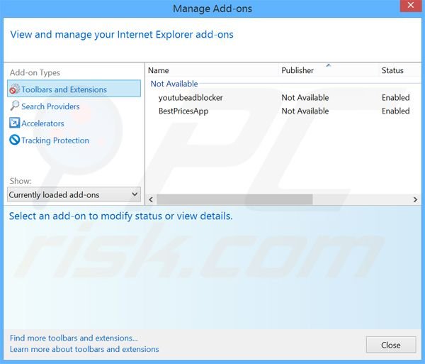Removing MixVideoPlayer ads from Internet Explorer step 2