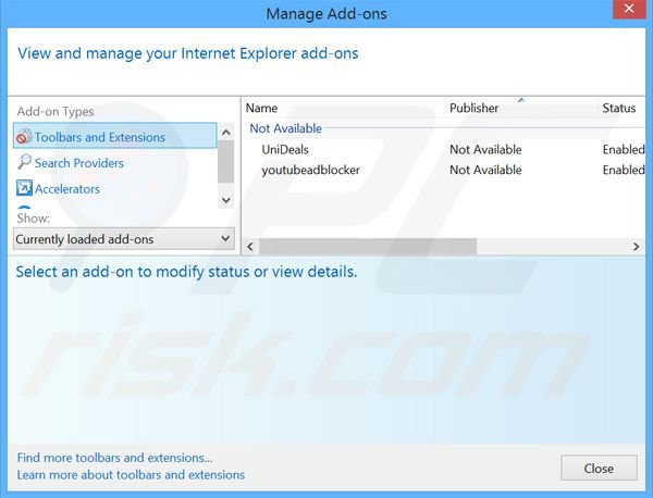 Removing MyRadioPlayer ads from Internet Explorer step 2