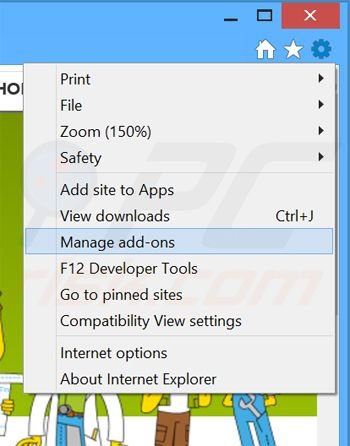 Removing NoProblemPPC ads from Internet Explorer step 1