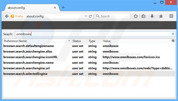 omniboxes.com removal from Mozilla Firefox default search engine