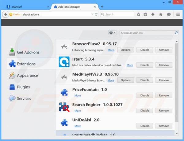 Removing oursurfing.com related Mozilla Firefox extensions