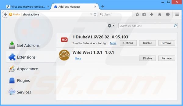 Removing searchpagefix.com ads from Mozilla Firefox step 2