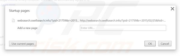 Removing websearch.swellsearch.info from Google Chrome homepage