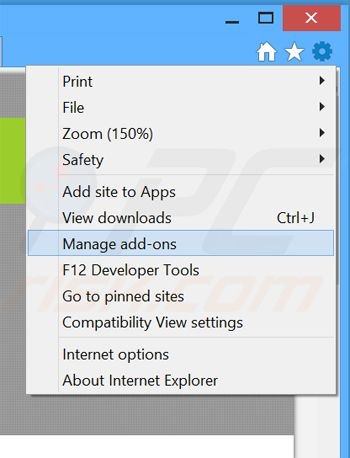 Removing System Notifier ads from Internet Explorer step 1