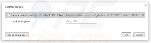 Removing search.foxtab.com from Google Chrome homepage