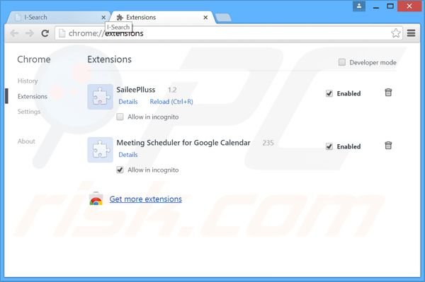 Removing i-search.us.com related Google Chrome extensions