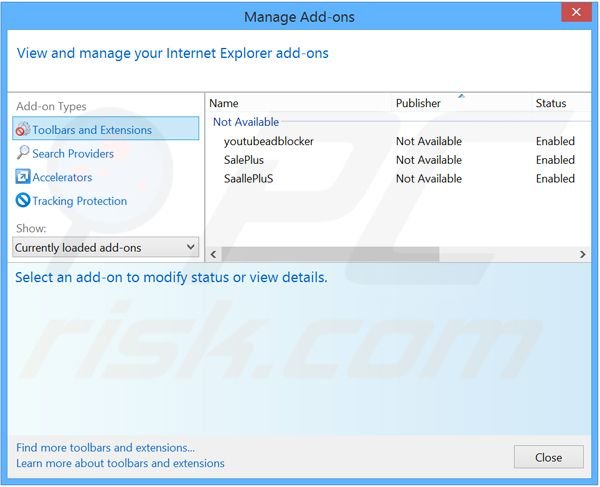 Removing SpeedCheckApp ads from Internet Explorer step 2