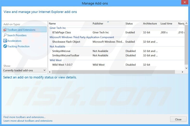 Removing OkayFreedom ads from Internet Explorer step 2