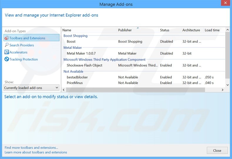 Removing cassiopesa.com related Internet Explorer extensions