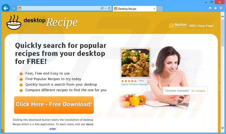 Desktop Recipe adware