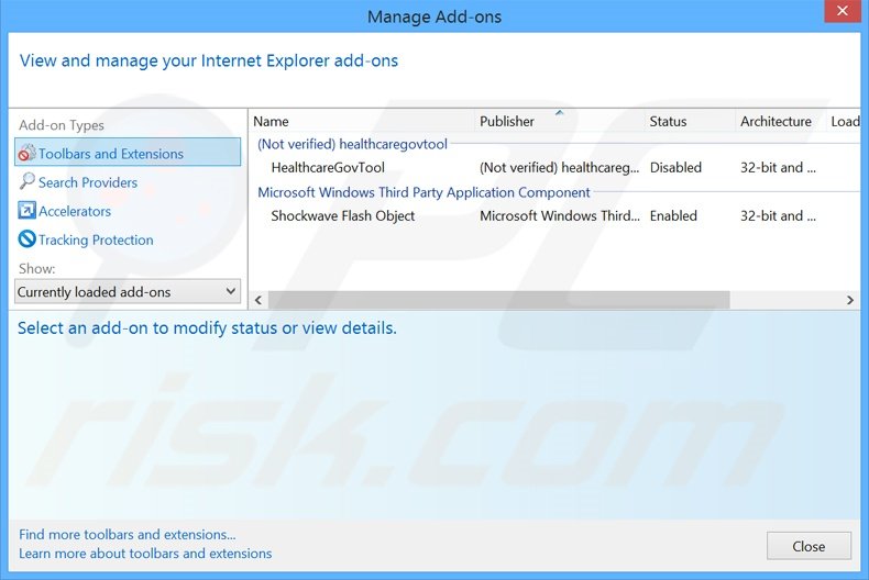 Removing Kikblaster ads from Internet Explorer step 2