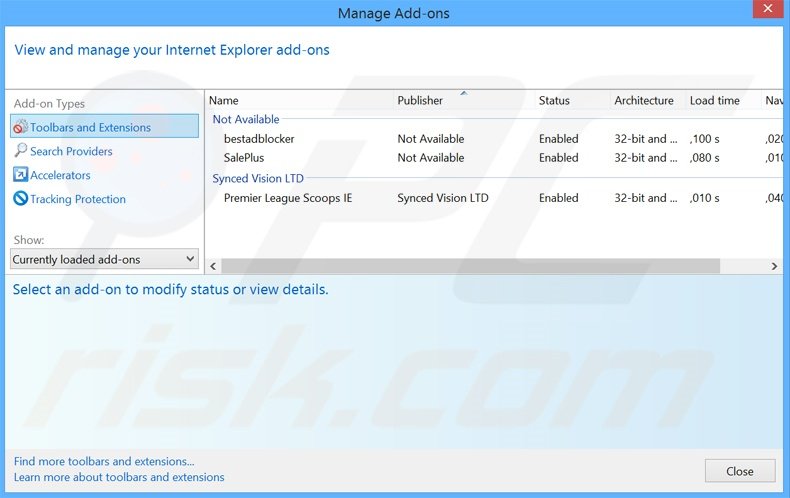 Removing Offers4U ads from Internet Explorer step 2