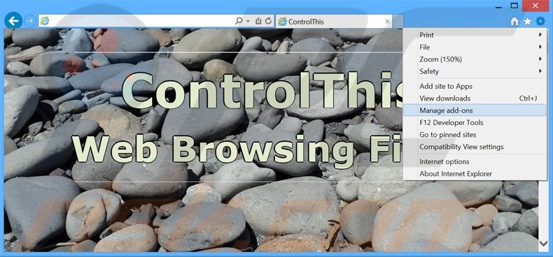Removing ControlThis ads from Internet Explorer step 1
