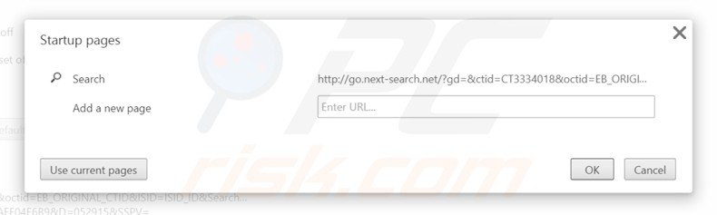 Remove go.next-search.net from Google Chrome homepage