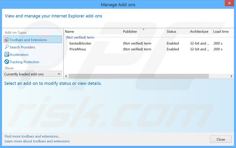 Removing search.myinterestsxp.com related Internet Explorer extensions