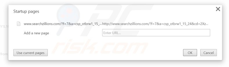 Removing searchzillions.com from Google Chrome homepage