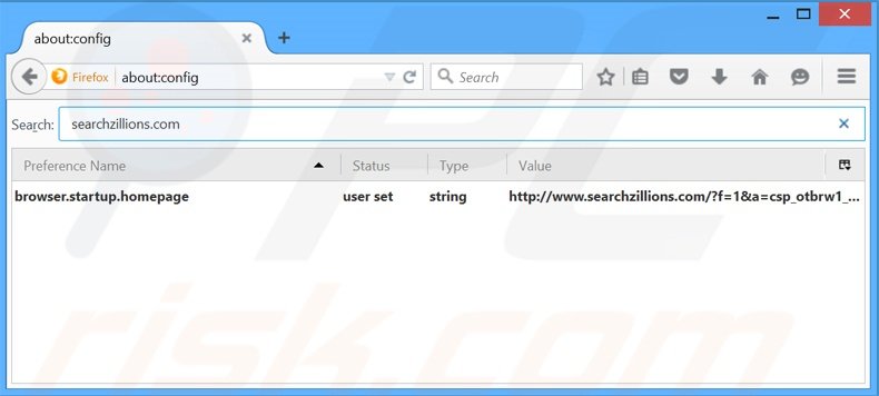 Removing searchzillions.com from Mozilla Firefox default search engine
