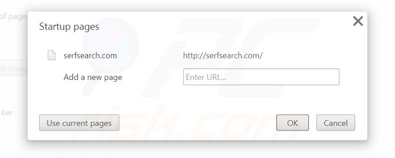 Removing serfsearch.com from Google Chrome homepage