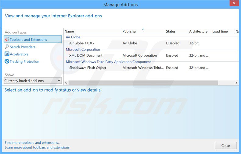 Removing serfsearch.com related Internet Explorer extensions