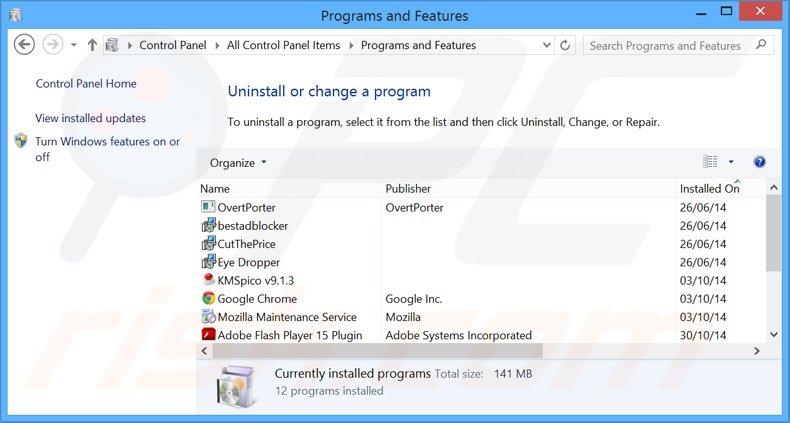 adsupply adware uninstall via Control Panel