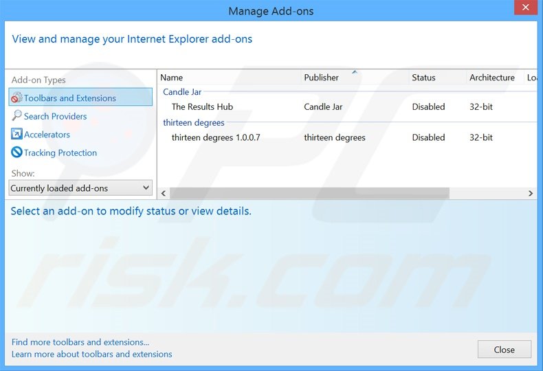 Removing Clever Search ads from Internet Explorer step 2