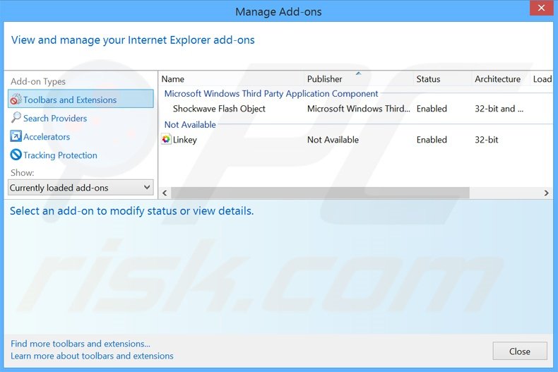 Removing linkeyproject.com related Internet Explorer extensions