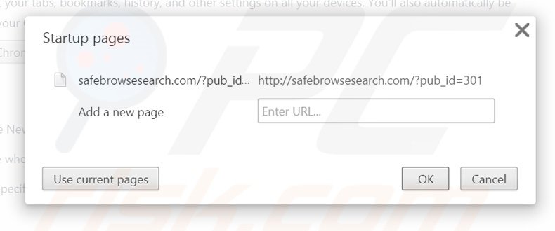 Removing safebrowsesearch.com from Google Chrome homepage