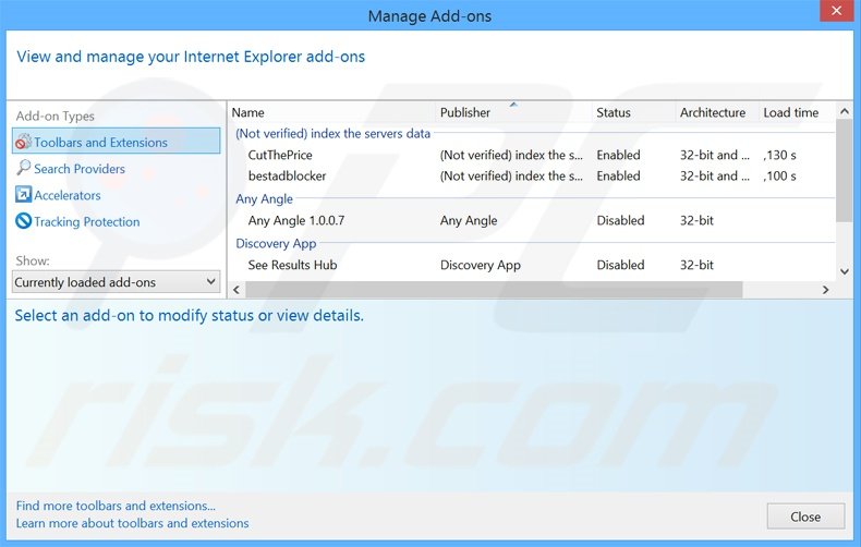 Removing SpaceSoundPro ads from Internet Explorer step 2