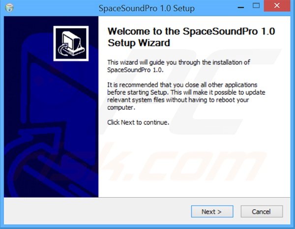 SpaceSoundPro adware installation setup