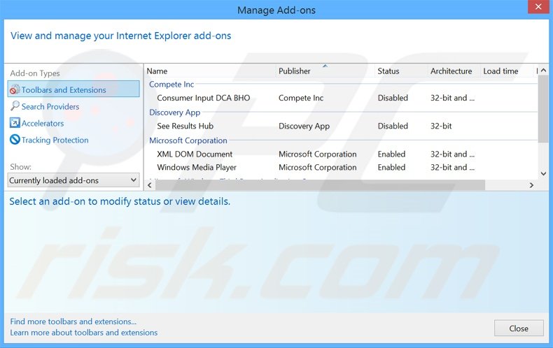 Removing Blazer Deals ads from Internet Explorer step 2