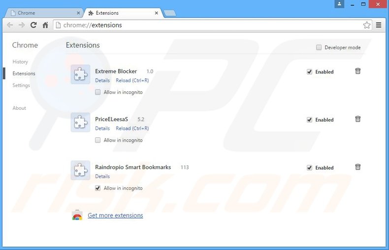 Removing FirstOffer ads from Google Chrome step 2