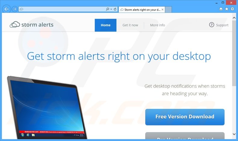 StormAlerts adware