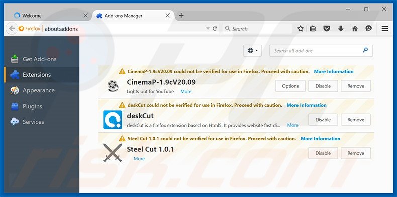 Removing 123.sogou.com related Mozilla Firefox extensions