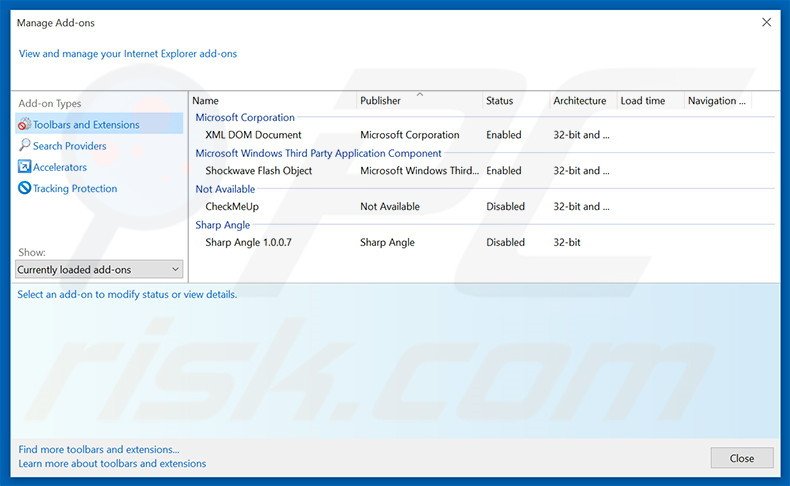 Removing Safe Browsing ads from Internet Explorer step 2