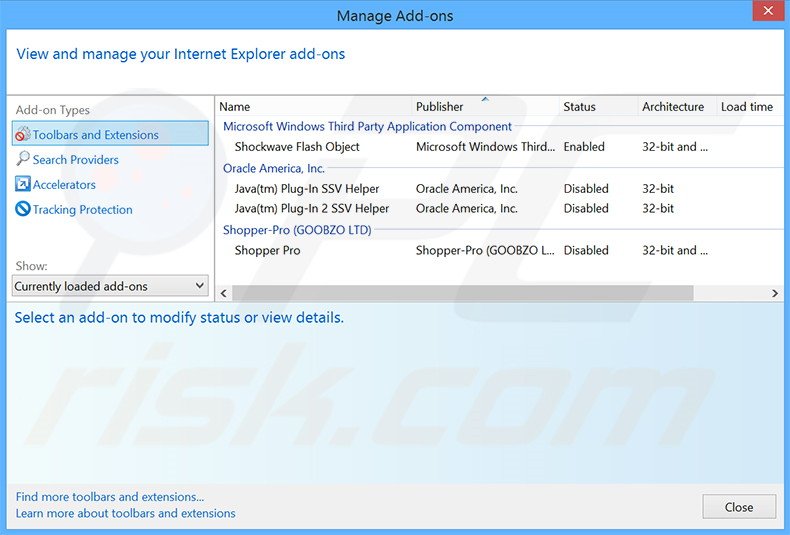 Removing Sonic Search ads from Internet Explorer step 2