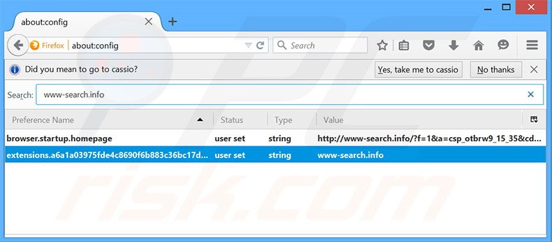 Removing www-search.info from Mozilla Firefox default search engine