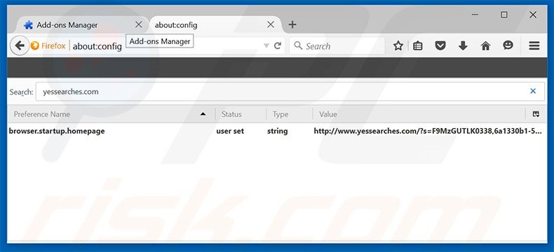 Removing yessearches.com from Mozilla Firefox default search engine