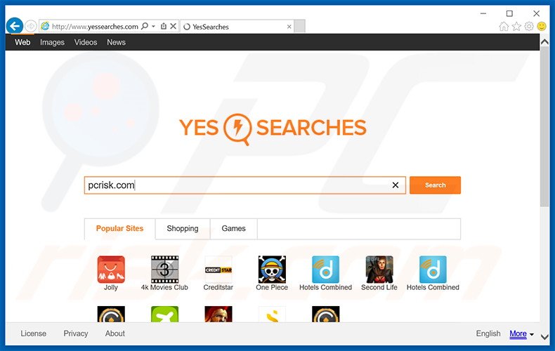 yessearches.com browser hijacker