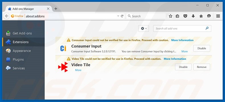 Removing Discovery App ads from Mozilla Firefox step 2
