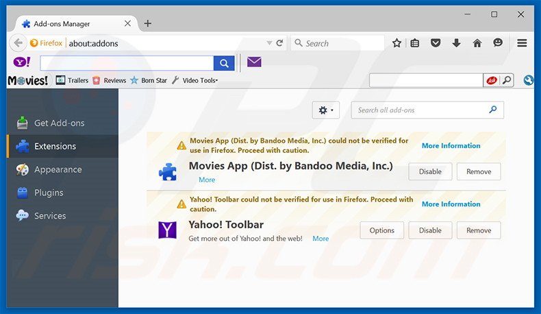 Removing home.searchpile.com related Mozilla Firefox extensions