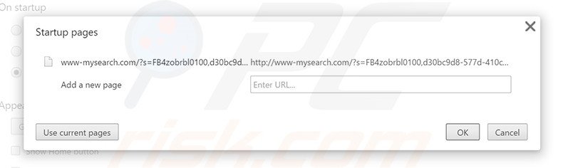 Removing www-mysearch.com from Google Chrome homepage