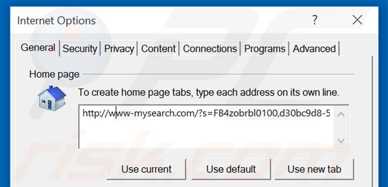 Removing www-mysearch.com from Internet Explorer homepage