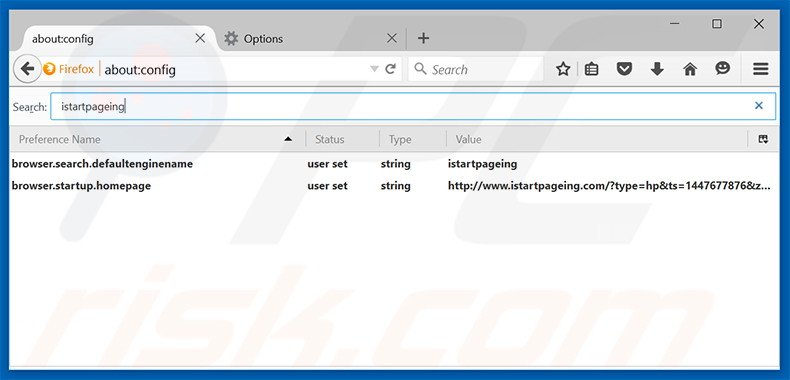 Removing istartpageing.com from Mozilla Firefox default search engine